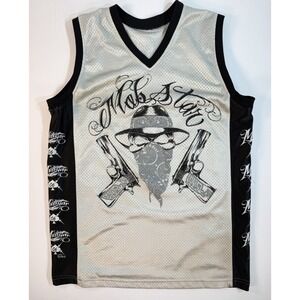 Mobstar Mesh Jersey Tank Top Streetwear Graphic Guns Bandana‎ Size L